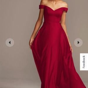 David's Bridal Satin Bridesmaid Dress